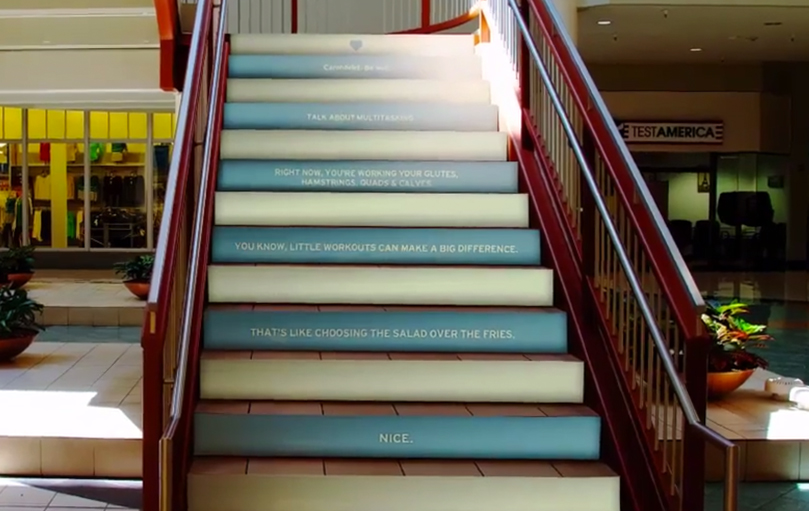Carondelet Health Network Be Well campaign staircase wrap - San Francisco advertising agencies