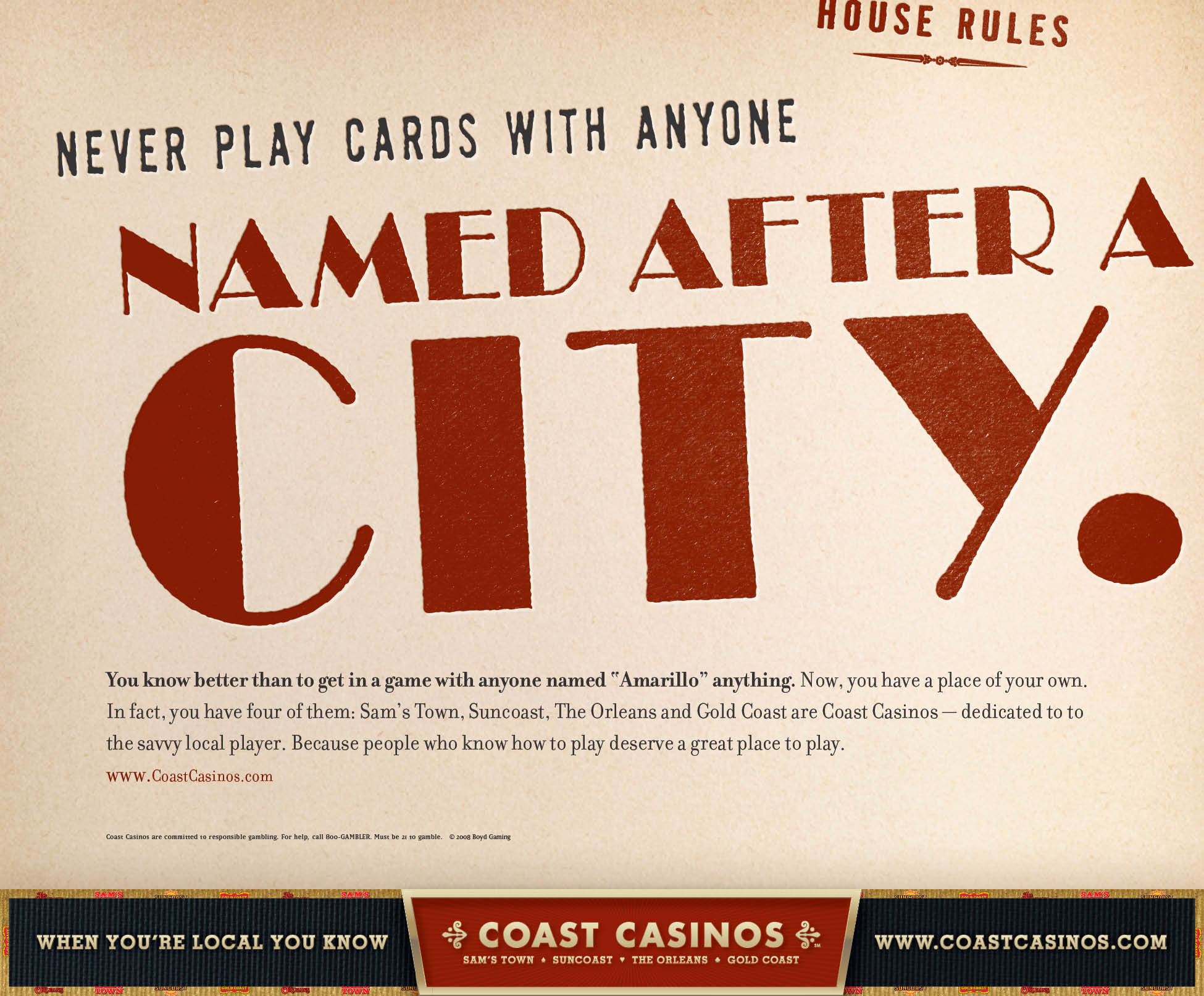 Coast Casinos marketing campaign ad creative - Bay Area branding agencies