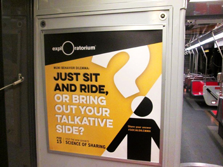 Exploratorium Science of Sharing MUNI poster - creative agencies in the Bay Area