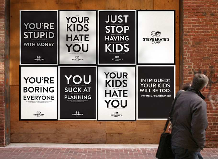 Steve & Kate's Camp ad campaign posters - creative agencies in San Francisco