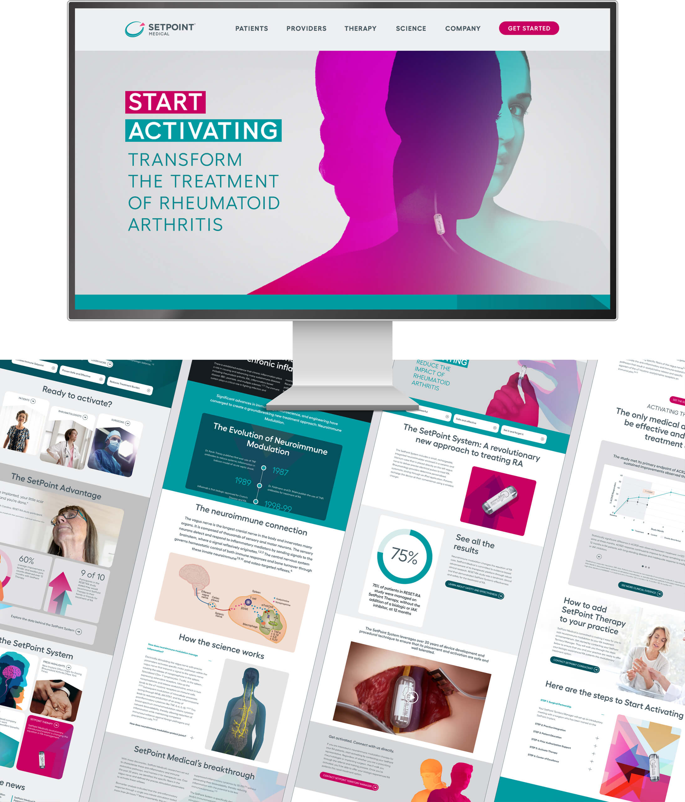 Mortar Case Study: Setpoint Medical Website Collage