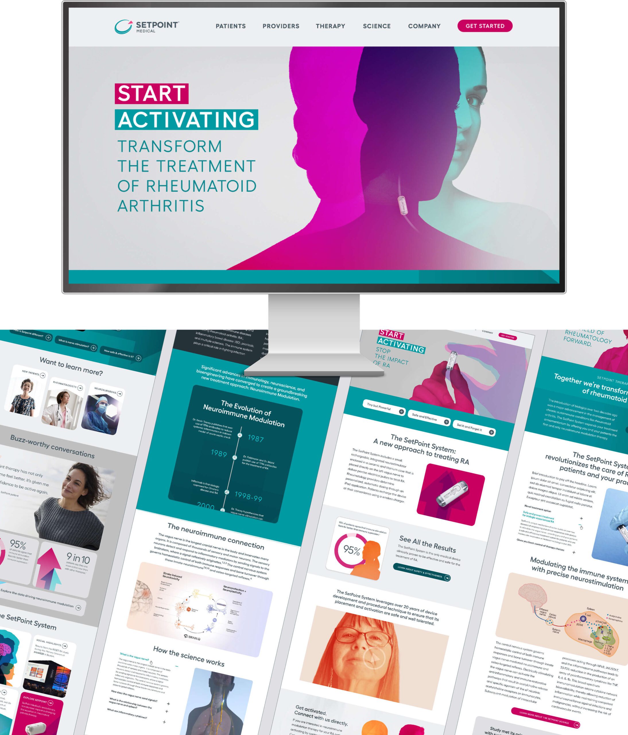 Mortar Case Study: Setpoint Medical Website Collage