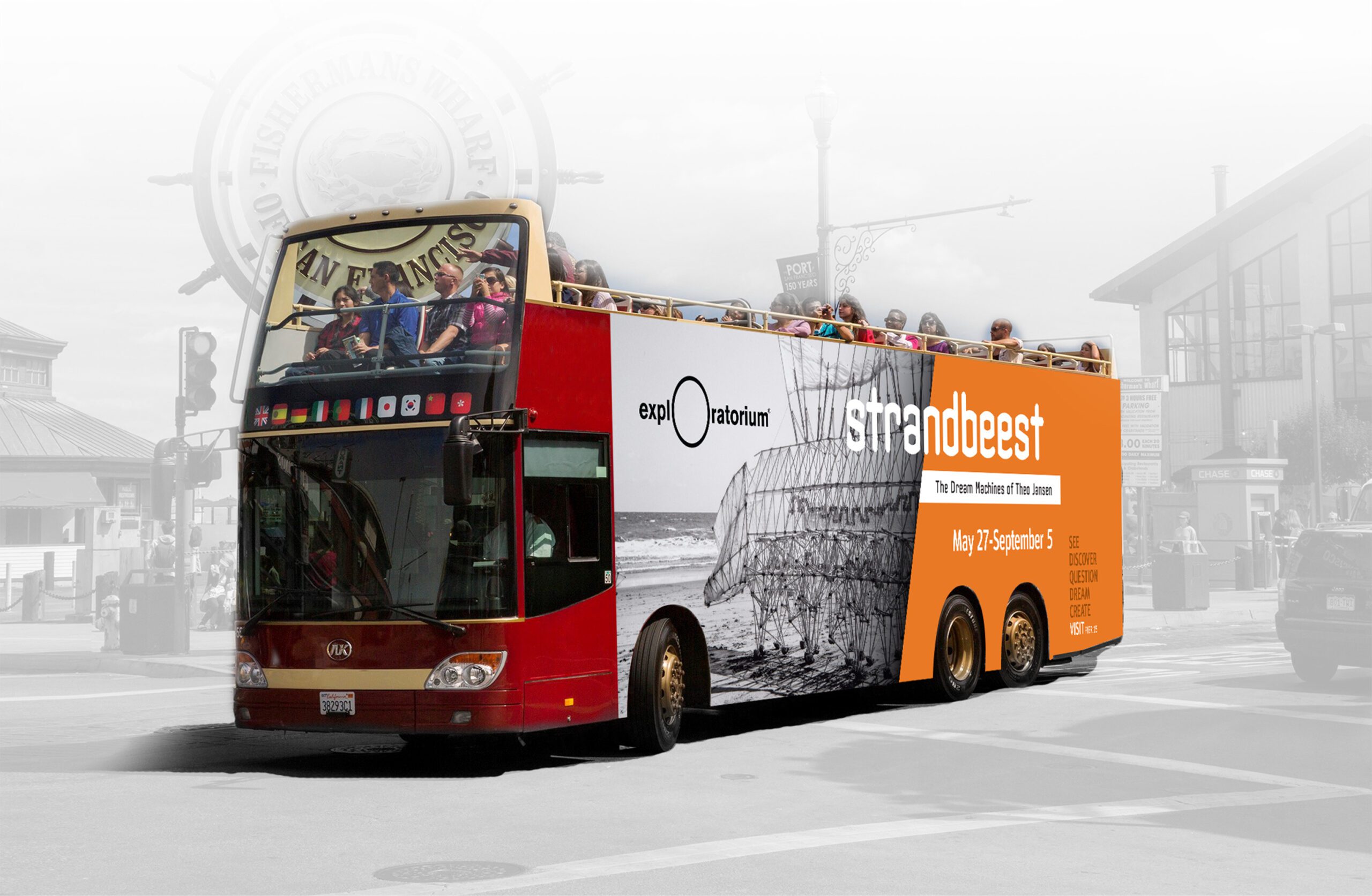 Exploratorium Strandbeest bus wrap